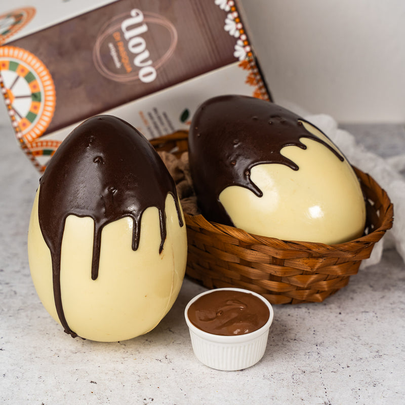 Uovo di Pasqua artigianale ai tre cioccolati 400g