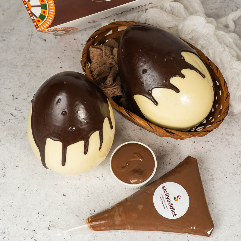 Uovo di Pasqua artigianale ai tre cioccolati 400g