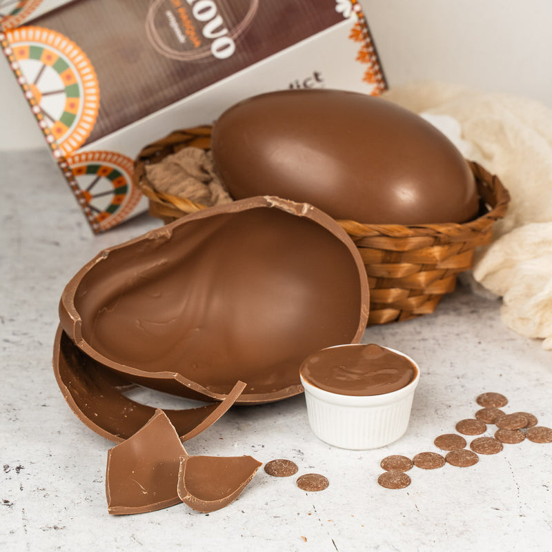 Uovo di Pasqua artigianale al cioccolato al latte 350g