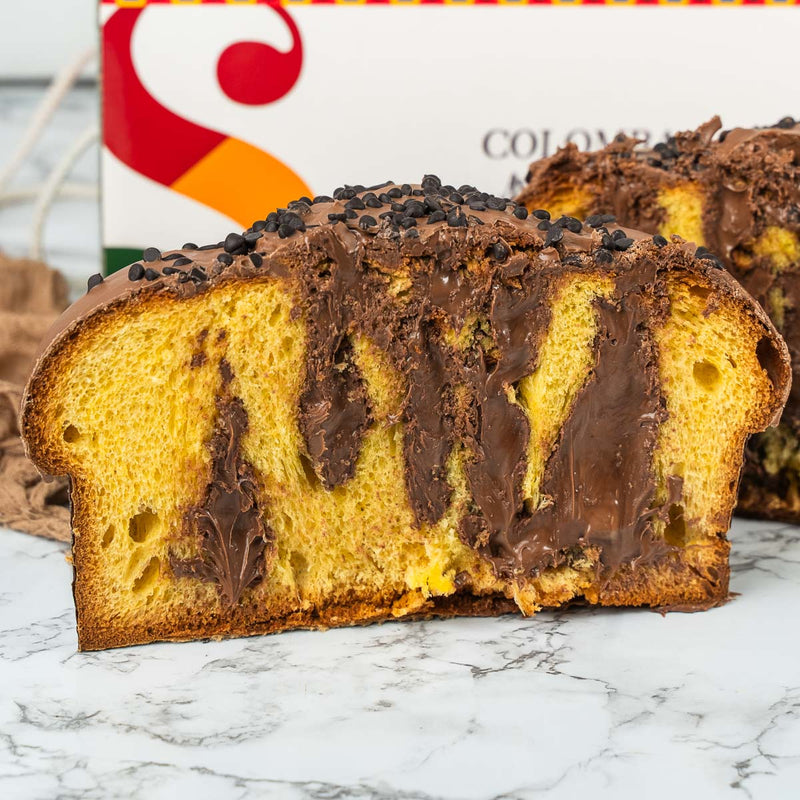 Colomba artigianale CIOCCOLATOSA 1,3kg extrafarcita con 500g di crema cioccolato