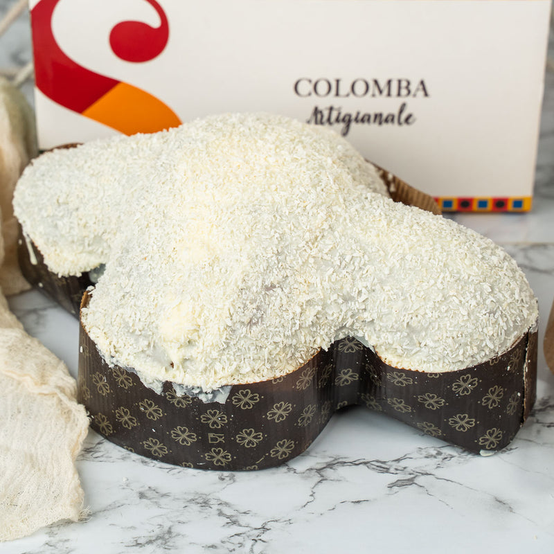 Colomba artigianale COCCOLONA 1,3kg extrafarcita con 500g di crema cocco