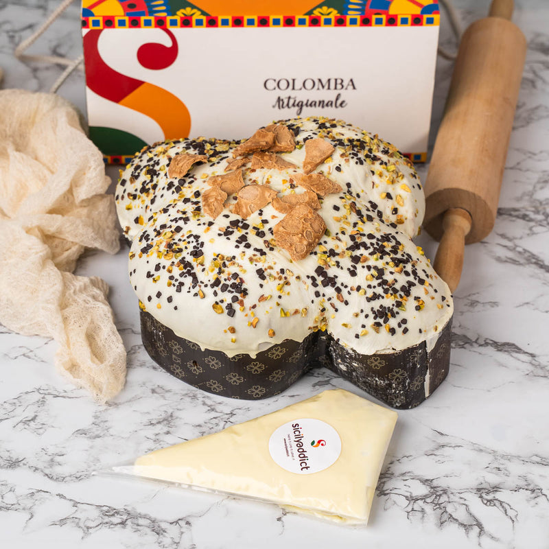 Colomba Artigianale al CANNOLO SICILIANO 800 g + 500g di sac a poche di ricotta