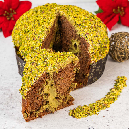 Panettone artigianale al cioccolato e pistacchio ciokopistacchio